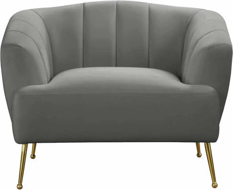 Meridian Furniture - Tori Velvet Chair In Grey - 657Grey-C