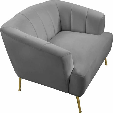 Meridian Furniture - Tori Velvet Chair In Grey - 657Grey-C