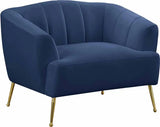 Meridian Furniture - Tori Velvet Chair In Navy - 657Navy-C