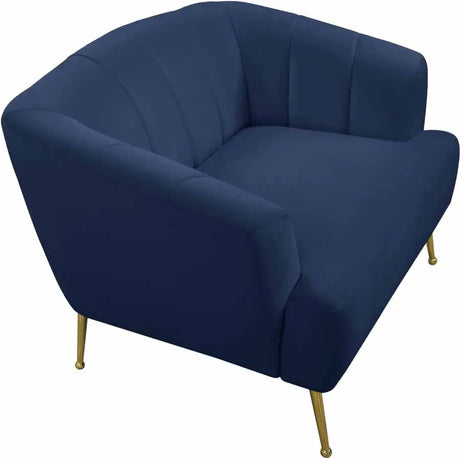 Meridian Furniture - Tori Velvet Chair In Navy - 657Navy-C