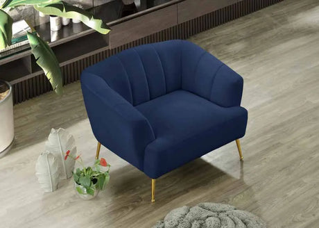 Meridian Furniture - Tori Velvet Chair In Navy - 657Navy-C