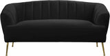 Meridian Furniture - Tori Velvet Loveseat In Black - 657Black-L