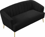 Meridian Furniture - Tori Velvet Loveseat In Black - 657Black-L