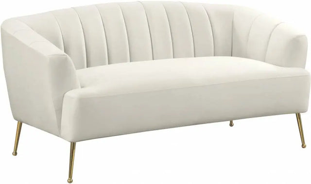 Meridian Furniture - Tori Velvet Loveseat In Cream - 657Cream-L