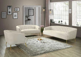 Meridian Furniture - Tori Velvet Loveseat In Cream - 657Cream-L