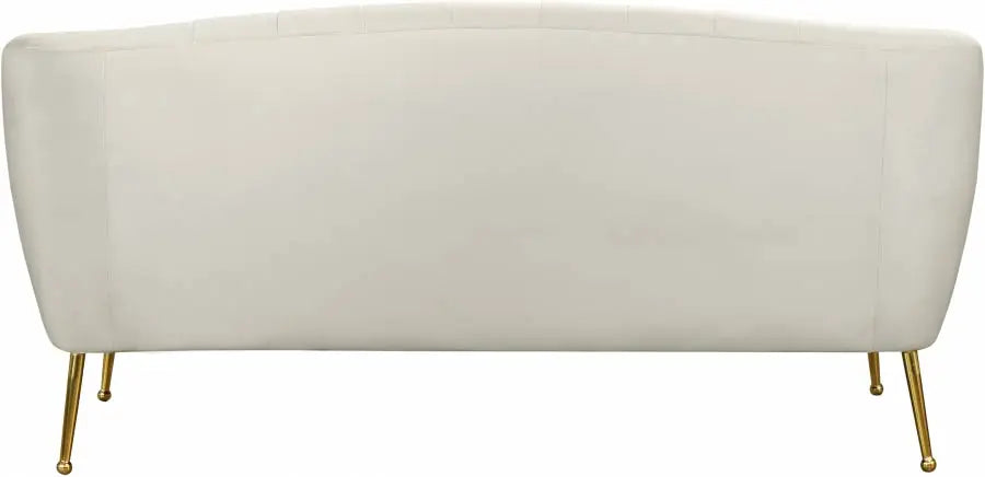 Meridian Furniture - Tori Velvet Loveseat In Cream - 657Cream-L