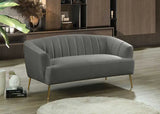 Meridian Furniture - Tori Velvet Loveseat In Grey - 657Grey-L