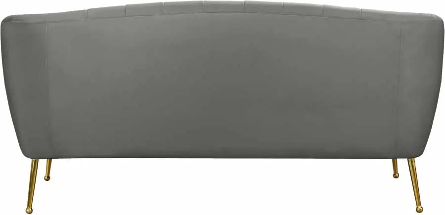 Meridian Furniture - Tori Velvet Loveseat In Grey - 657Grey-L