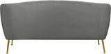 Meridian Furniture - Tori Velvet Loveseat In Grey - 657Grey-L