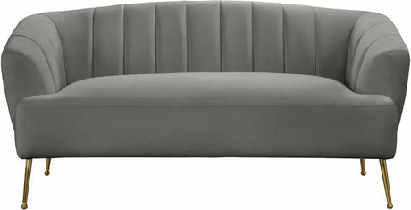 Meridian Furniture - Tori Velvet Loveseat In Grey - 657Grey-L