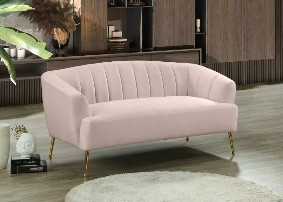 Meridian Furniture - Tori Velvet Loveseat In Pink - 657Pink-L