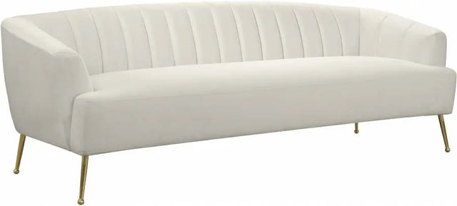 Meridian Furniture - Tori Velvet Sofa In Cream - 657Cream-S