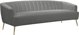 Meridian Furniture - Tori Velvet Sofa In Grey - 657Grey-S