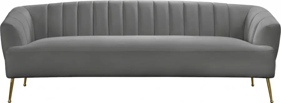 Meridian Furniture - Tori Velvet Sofa In Grey - 657Grey-S