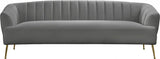 Meridian Furniture - Tori Velvet Sofa In Grey - 657Grey-S