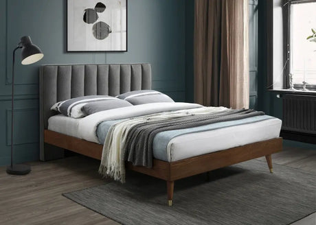 Meridian Furniture - Vance Polyester Linen King Bed In Grey - Vancegrey-K