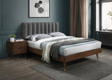 Meridian Furniture - Vance Polyester Linen King Bed In Grey - Vancegrey-K