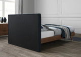 Meridian Furniture - Vance Polyester Linen King Bed In Navy - Vancenavy-K