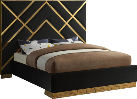 Meridian Furniture - Vector Velvet King Bed In Black - Vectorblack-K