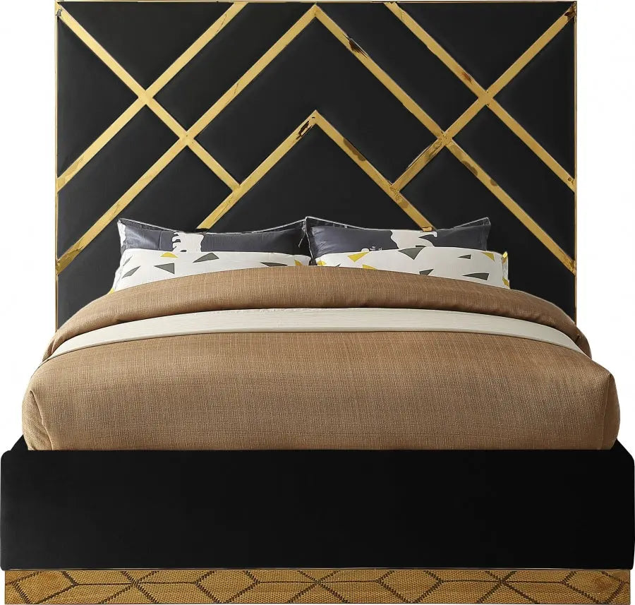 Meridian Furniture - Vector Velvet King Bed In Black - Vectorblack-K