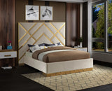 Meridian Furniture - Vector Velvet King Bed In Cream - Vectorcream-K