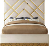 Meridian Furniture - Vector Velvet King Bed In Cream - Vectorcream-K