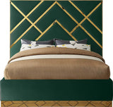 Meridian Furniture - Vector Velvet King Bed In Green - Vectorgreen-K