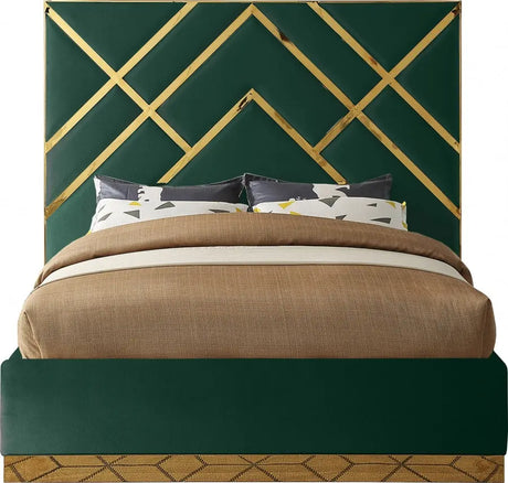 Meridian Furniture - Vector Velvet King Bed In Green - Vectorgreen-K