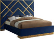 Vector Velvet King Bed In Navy - Vectornavy-K | Meridian