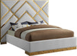 Vector Velvet King Bed In White - Vectorwhite-K | Meridian