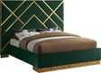 Vector Velvet Queen Bed In Green - Vectorgreen-Q | Meridian