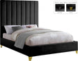 Via Velvet King Bed In Black - Viablack-K | Meridian