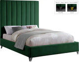 Meridian Furniture - Via Velvet King Bed In Green - Viagreen-K