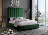 Meridian Furniture - Via Velvet King Bed In Green - Viagreen-K