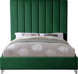 Meridian Furniture - Via Velvet King Bed In Green - Viagreen-K