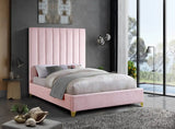 Meridian Furniture - Via Velvet King Bed In Pink - Viapink-K