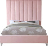 Meridian Furniture - Via Velvet King Bed In Pink - Viapink-K