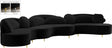 Vivacious Velvet 3 Piece Sectional In Black - 632Black-Sectional | Meridian