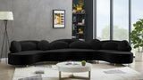 Meridian Furniture - Vivacious Velvet 3 Piece Sectional In Black - 632Black-Sectional