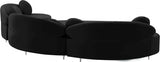 Meridian Furniture - Vivacious Velvet 3 Piece Sectional In Black - 632Black-Sectional