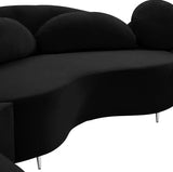 Meridian Furniture - Vivacious Velvet 3 Piece Sectional In Black - 632Black-Sectional