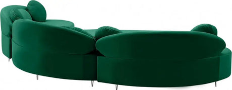 Meridian Furniture - Vivacious Velvet 3 Piece Sectional In Green - 632Green-Sectional