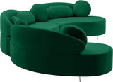 Meridian Furniture - Vivacious Velvet 3 Piece Sectional In Green - 632Green-Sectional