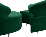 Meridian Furniture - Vivacious Velvet 3 Piece Sectional In Green - 632Green-Sectional