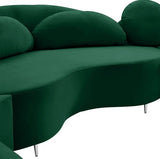 Meridian Furniture - Vivacious Velvet 3 Piece Sectional In Green - 632Green-Sectional