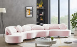 Meridian Furniture - Vivacious Velvet 3 Piece Sectional In Pink - 632Pink-Sectional