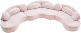 Meridian Furniture - Vivacious Velvet 3 Piece Sectional In Pink - 632Pink-Sectional