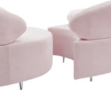 Meridian Furniture - Vivacious Velvet 3 Piece Sectional In Pink - 632Pink-Sectional