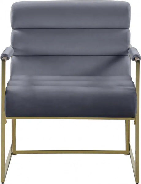 Meridian Furniture - Wayne Velvet Accent Chair In Grey - 526Grey