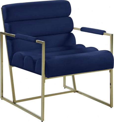 Meridian Furniture - Wayne Velvet Accent Chair In Navy - 526Navy